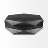 Arreto 48' Black Solid Wood Hexagonal Storage Coffee Table, by Mercana, 48" length x 48" width x 15" height thumbnail 6