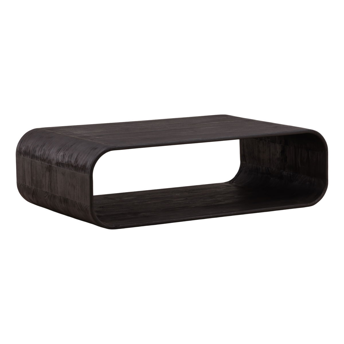 Jaimes Coffee Table Dark Brown, by Dovetail, 51.85" width x 15.16" height x 30.12" depth View 1