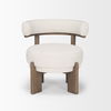 Souvik Dark Brown Wood with Oatmeal Fabric Accent Chair thumbnail 4