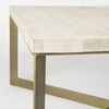 Faye 34L x 34W x 17H Beige Finished Wood with Gold Metal Base Square Coffee Table thumbnail 7