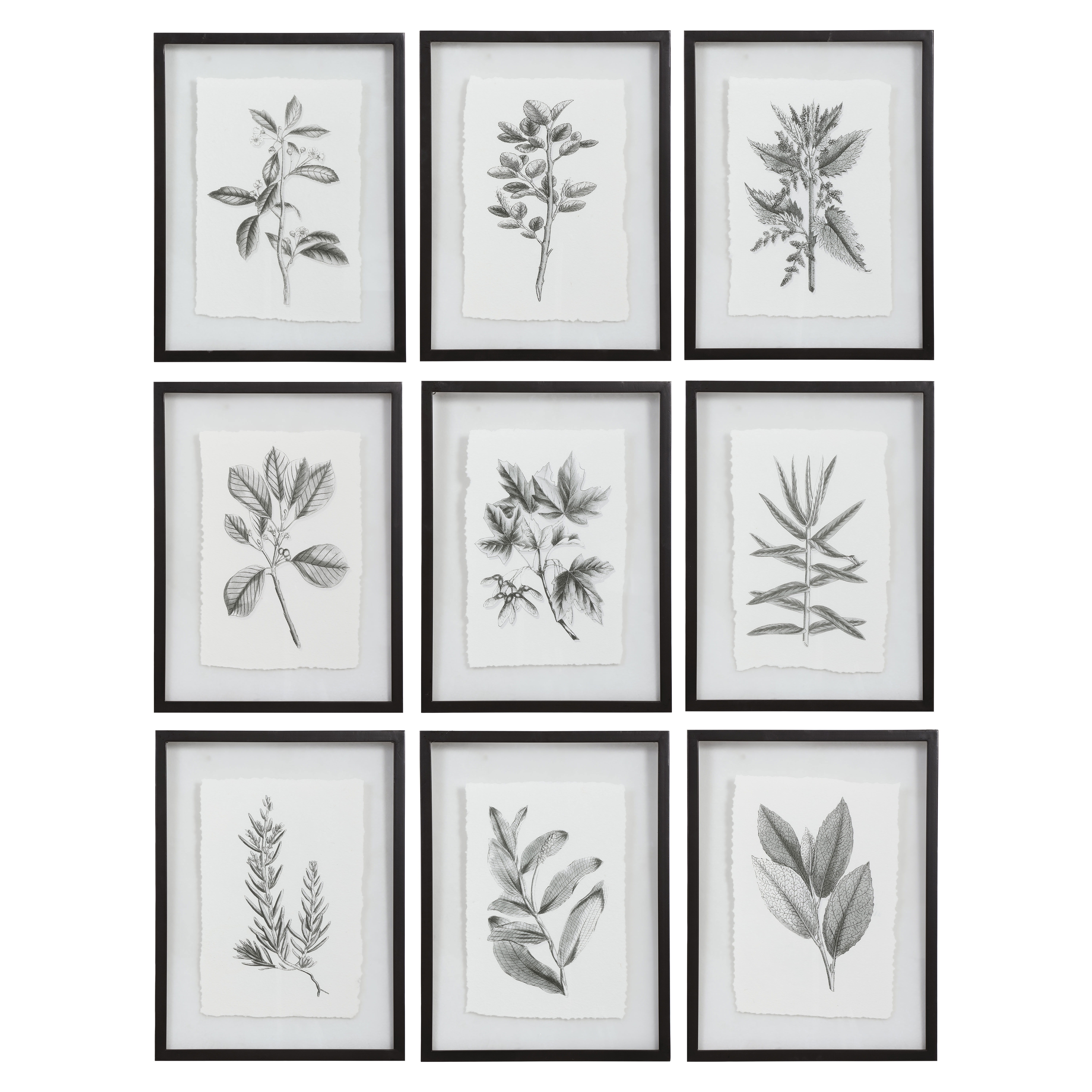 Farmhouse Florals Framed Prints Set/9 large image 
