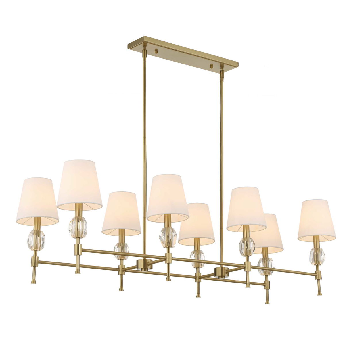 Arques 8 Light Linear Chandelier, Pendant by Uttermost, 48" width x 14.5" height x 18.12" depth View 4