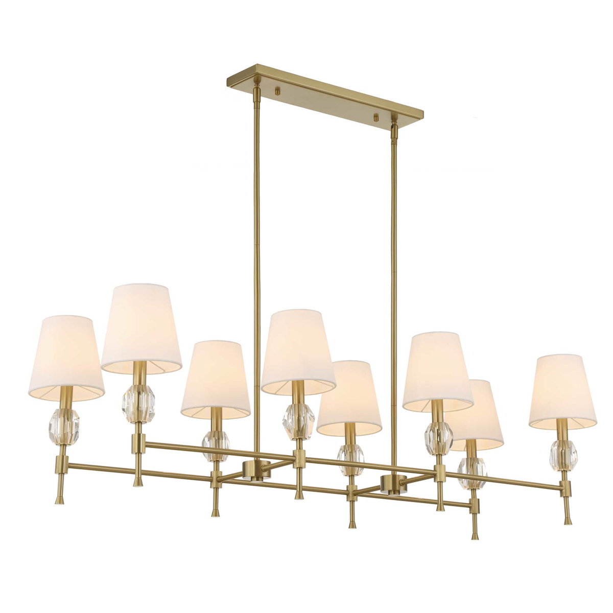 Arques 8 Light Linear Chandelier, Pendant by Uttermost, 48" width x 14.5" height x 18.12" depth View 4
