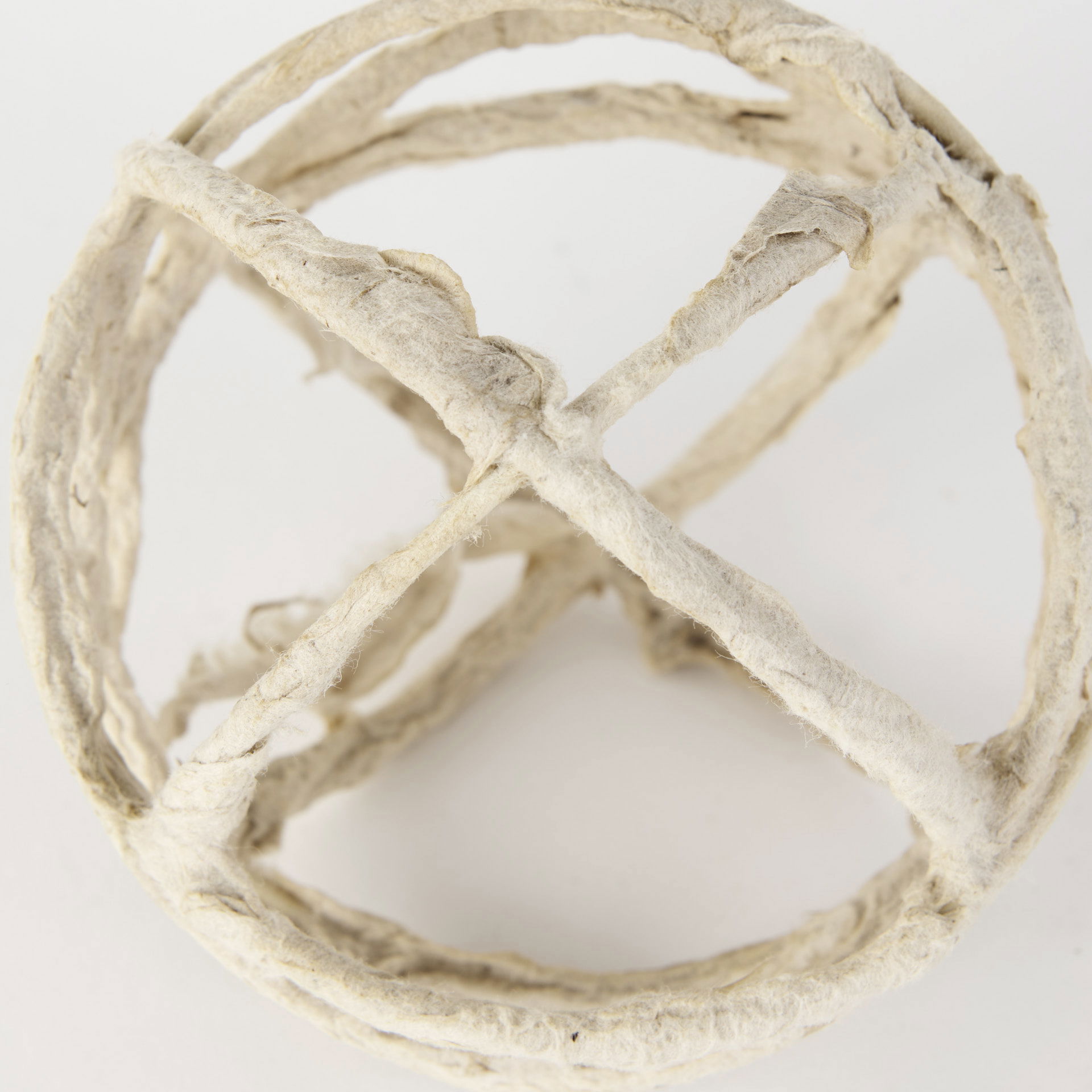 Kali  Small Beige Decorative Metal and Paper Object, Decorative Object by Mercana, 4.53" length x 4.53" width x 4.53" height View 7