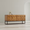 Aztec Sideboard On Stand, Brown, Cabinets & Sideboard by Sarreid, 80" length x 21" width x 35" height thumbnail 13