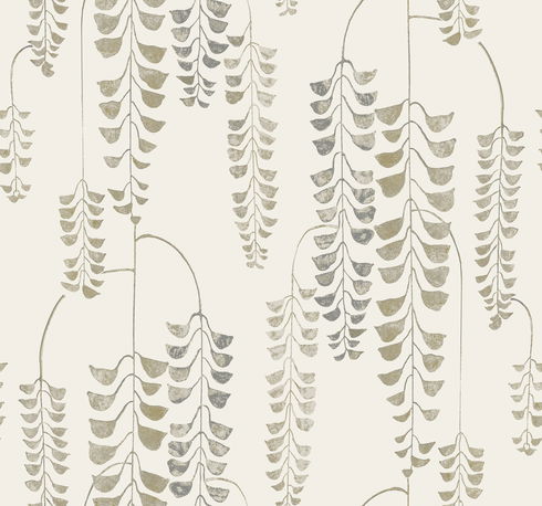 Deco Wisteria Cream & Gold Wallpaper