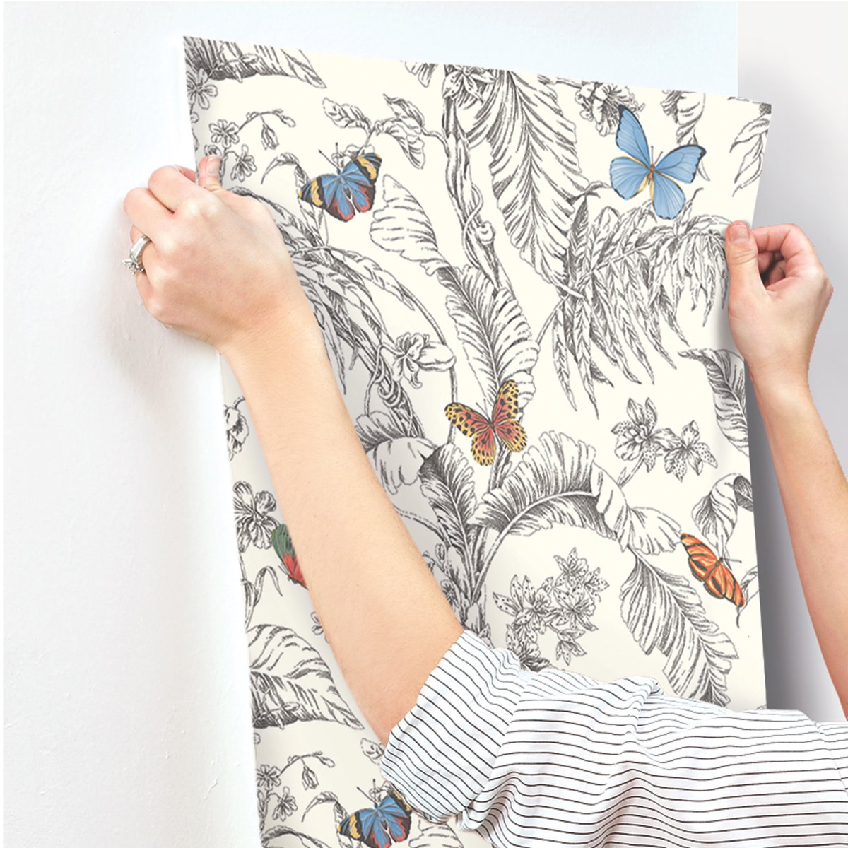 Papillon Primary Wallpaper, by York Wall, 27' length x 2'3" width x 0.02" depth View 11