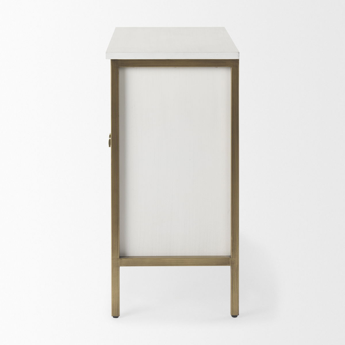 Savannah White Fir Veneer with Gold Metal Accent 2-Door Accent Cabinet, Cabinets & Chest by Mercana, 31.5" length x 15.75" width x 31.5" height View 5