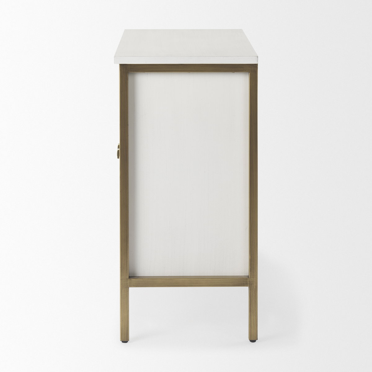 Savannah White Fir Veneer with Gold Metal Accent 2-Door Accent Cabinet, Cabinets & Chest by Mercana, 31.5" length x 15.75" width x 31.5" height View 5