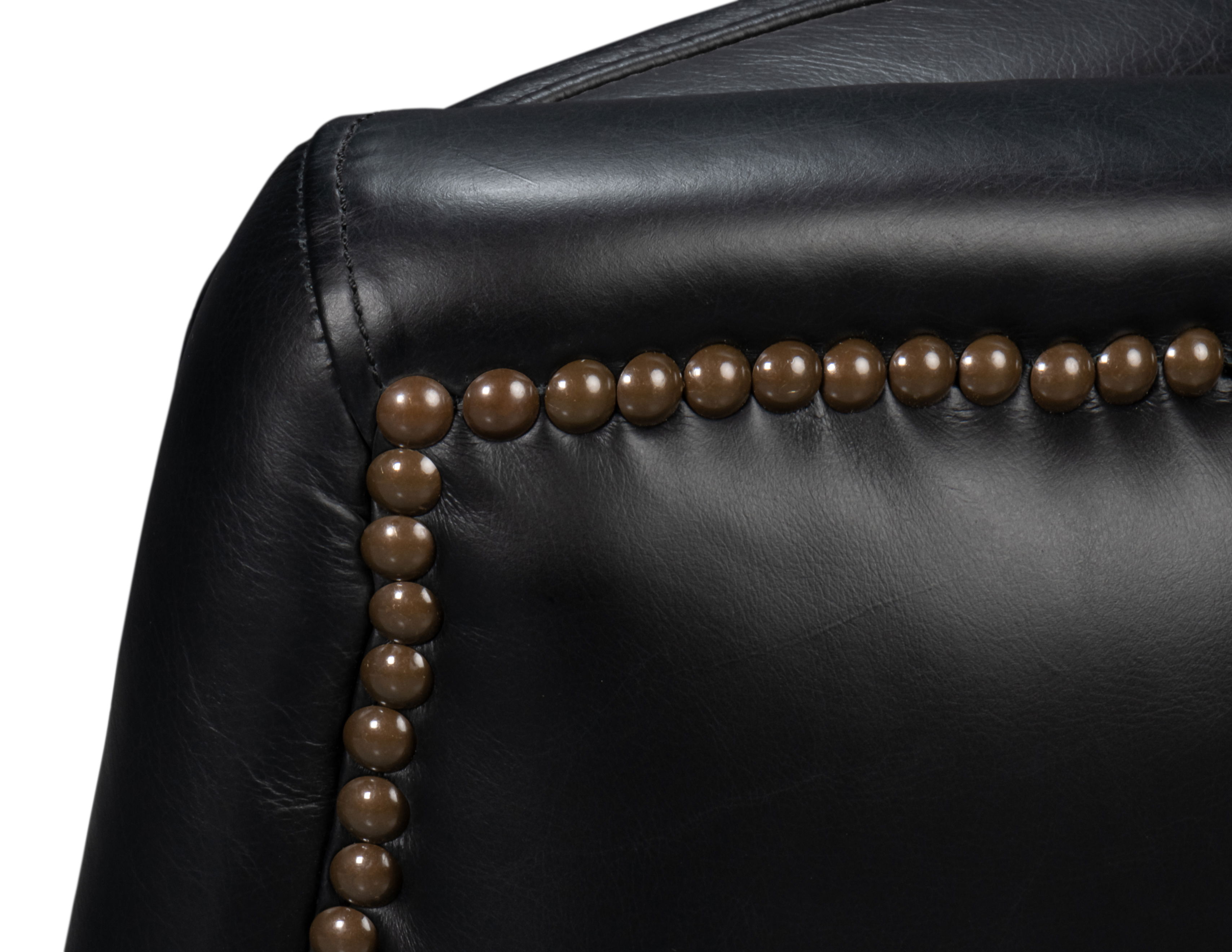 Baker Leather Swivel Chair, Onyx Black large image 