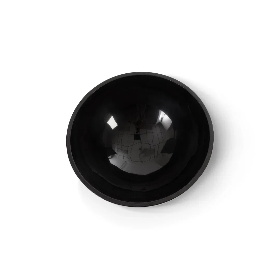 Sulu Resin Contemporary Decorative Bowl in Black, by Phillips, 19" width x 9" height x 19" depth View 4