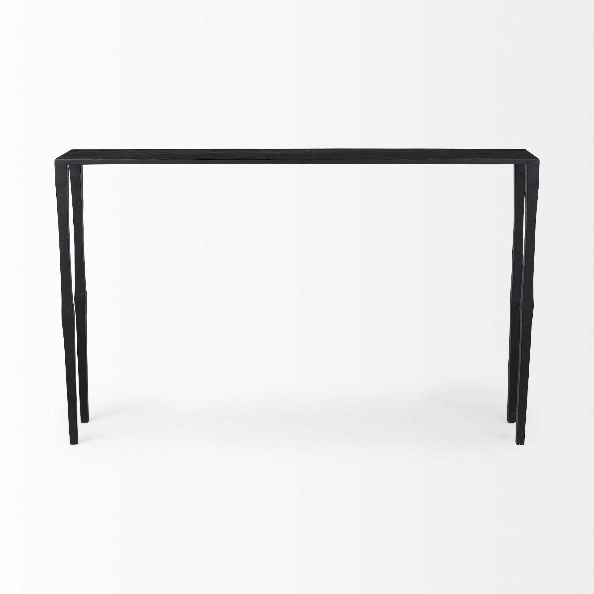 Timothy  48.0 X 8.0 X 30.0 Ebony Black Iron Console Table, by Mercana, 48" length x 8" width x 30" height View 4