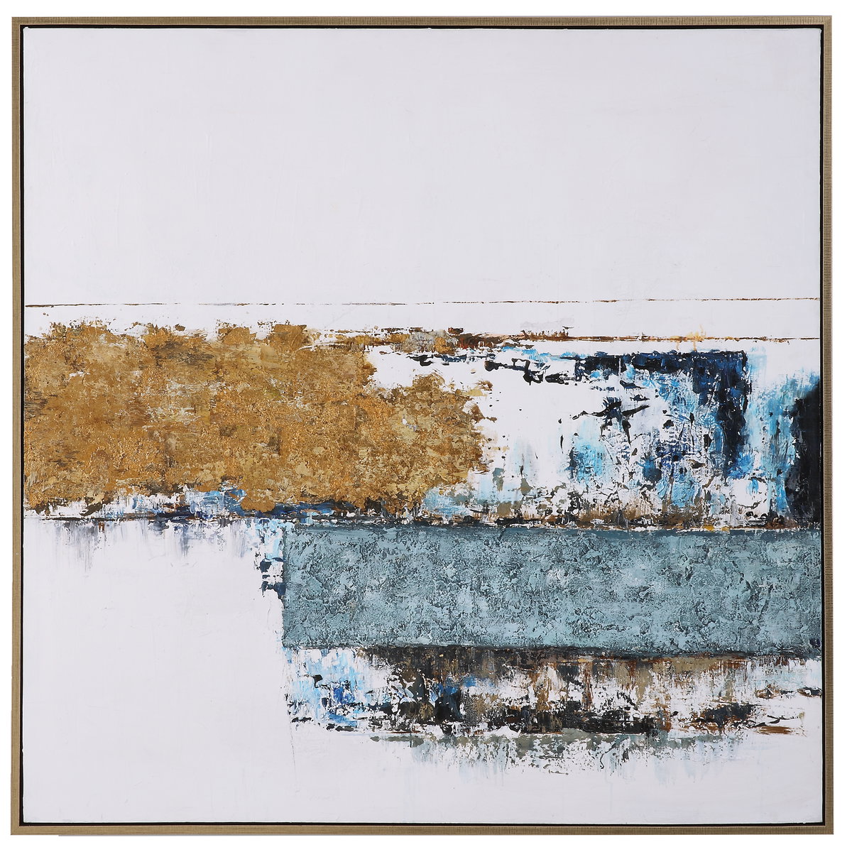 Stacked Against Hand Painted Canvas, Art by Uttermost, 61.75" width x 61.75" height x 1.75" depth View 1
