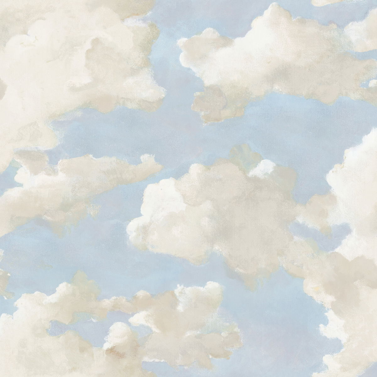 Clouds on Canvas Blue Peel & Stick Wallpaper, by York Wall, 20' length x 1'8.5" width x 0.02" depth