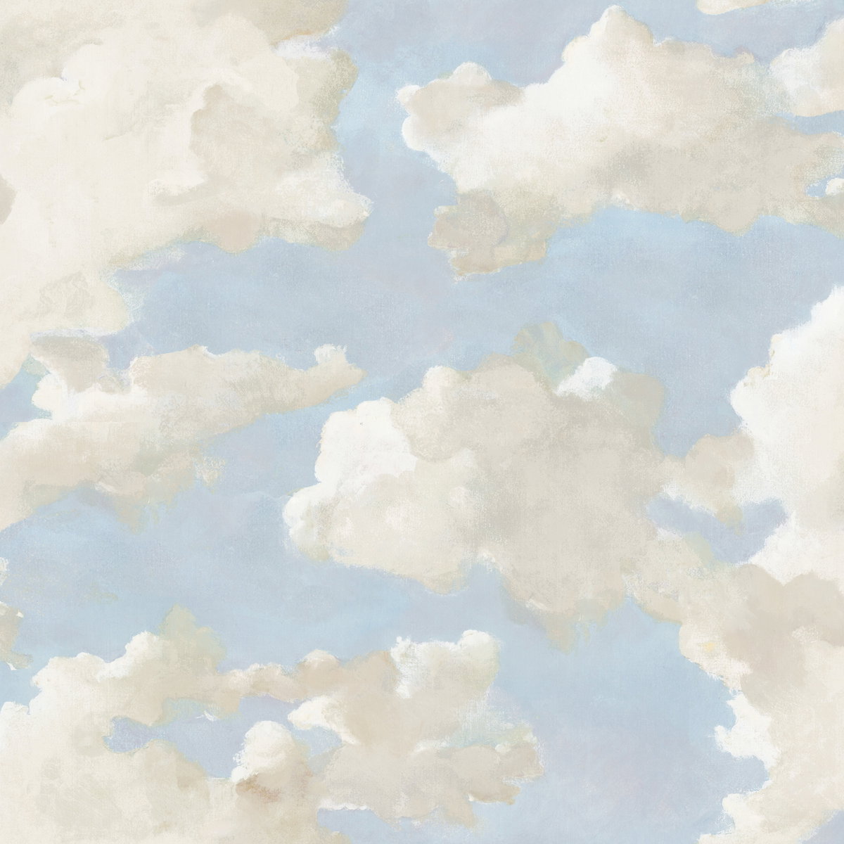 Clouds on Canvas Blue Peel & Stick Wallpaper, by York Wall, 20' length x 1'8.5" width x 0.02" depth