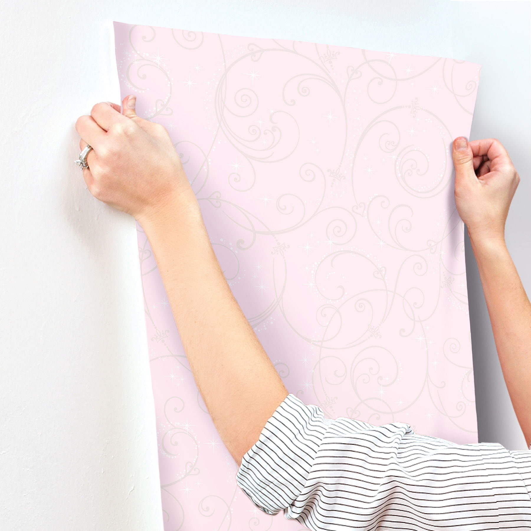 Disney Princess Perfect Scroll Gold Glitter Wallpaper large image 