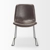 Sawyer I Dark Brown Faux-Leather Seat Black Iron Frame Dining Chair thumbnail 1