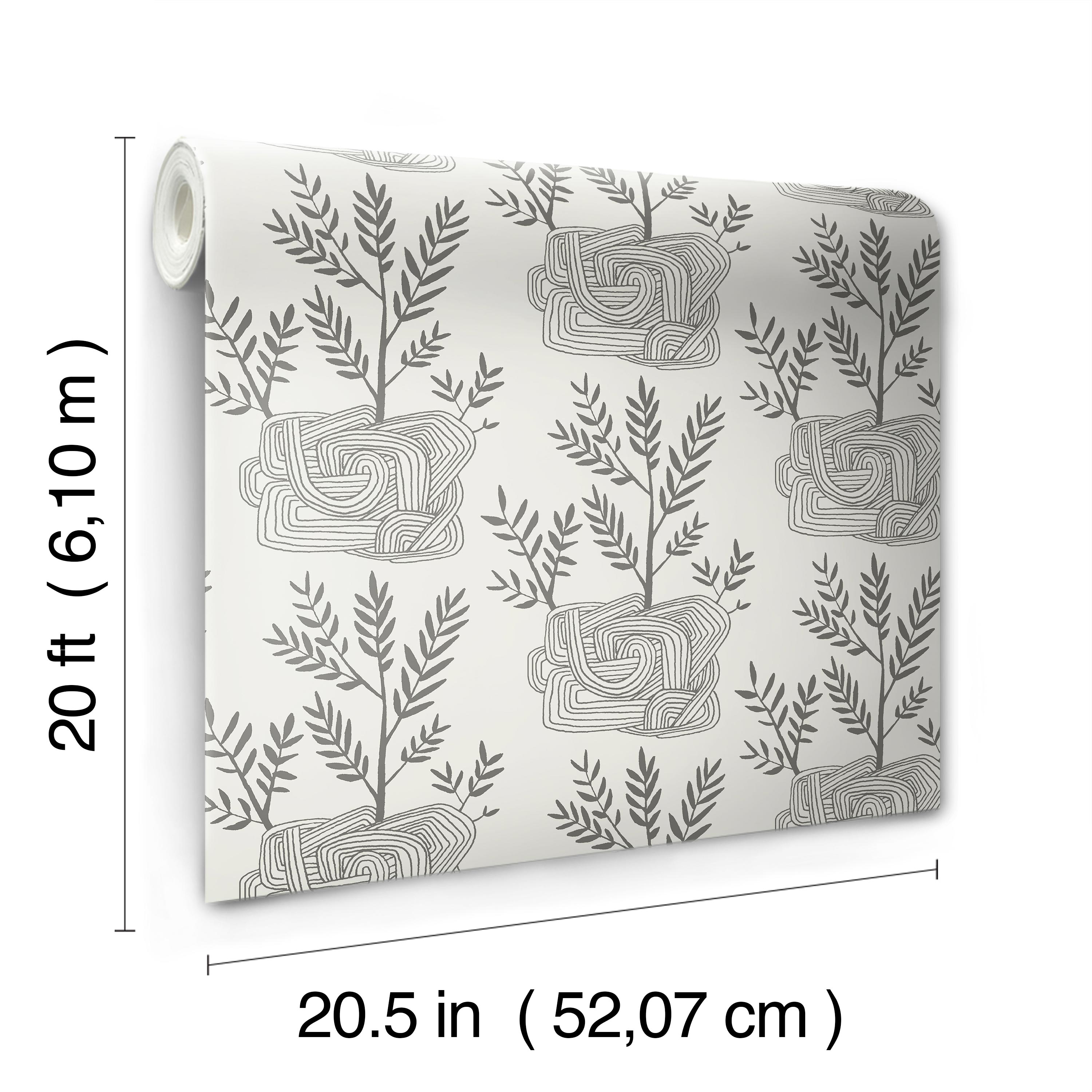 Seedlings Grey Peel & Stick Wallpaper Seedlings Grey Peel & Stick Wallpaper large image
