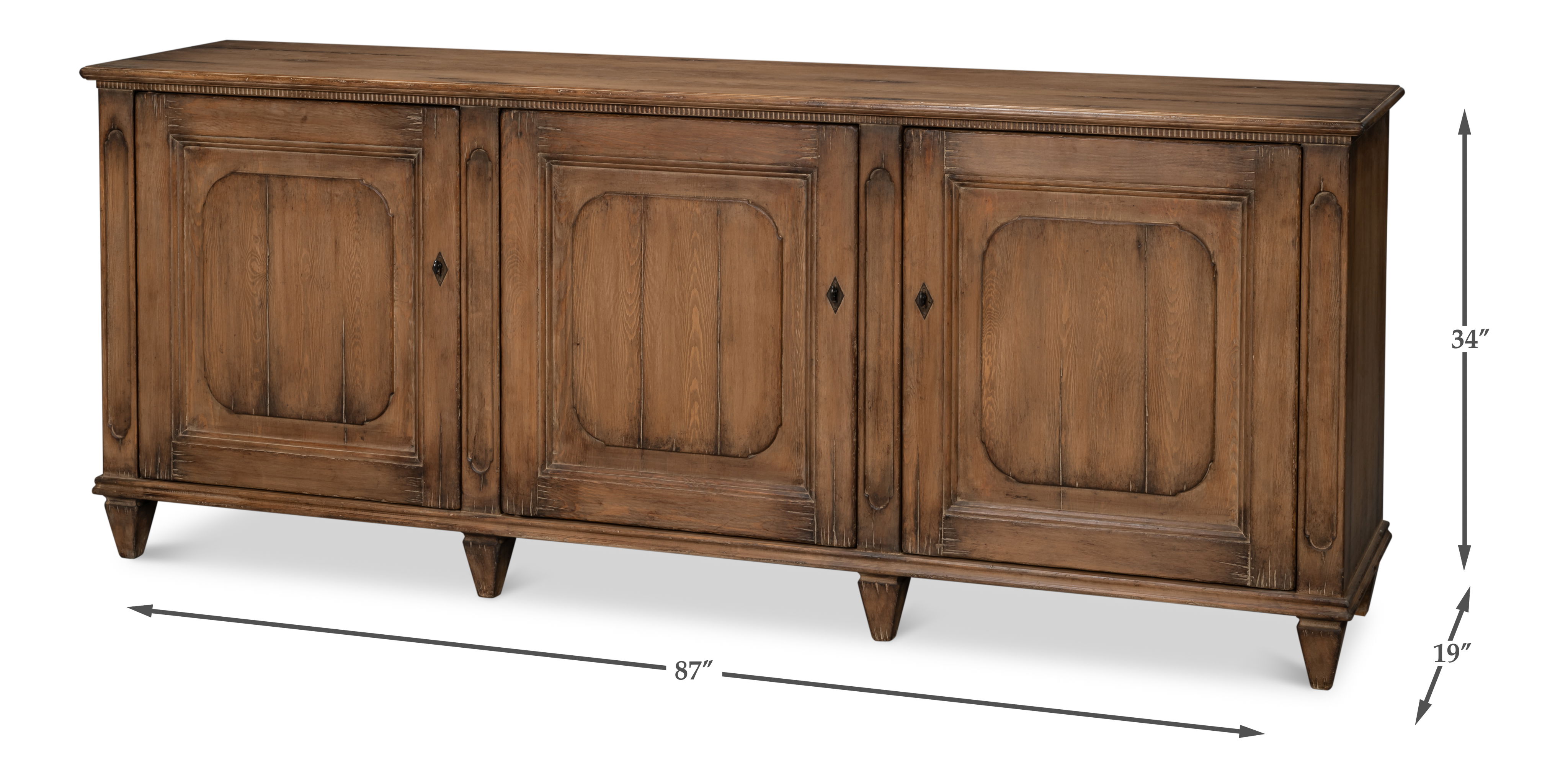 French Country Sideboard, Old Pine Stain large image 