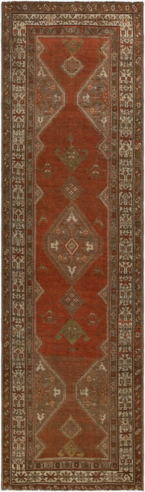 Antique One of a Kind Handmade Rug, by Surya, 13'8" length x 3'9" width