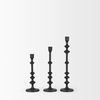 Paolo Matte Black Metal Candle Holder (Set of 3), Candles & Candle Holder by Mercana, 5" length x 5" width x 20" height thumbnail 5