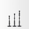 Paolo Matte Black Metal Candle Holder (Set of 3), Candles & Candle Holder by Mercana, 5" length x 5" width x 20" height thumbnail 6