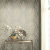 Charleston Damask Silver Wallpaper thumbnail 1
