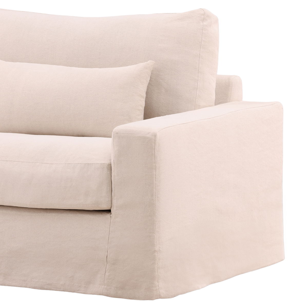 Sylvie Sofa Chair Slipcover Natural, Sofas & Sectional by Dovetail, 50.5" width x 33.5" height x 39.75" depth View 7