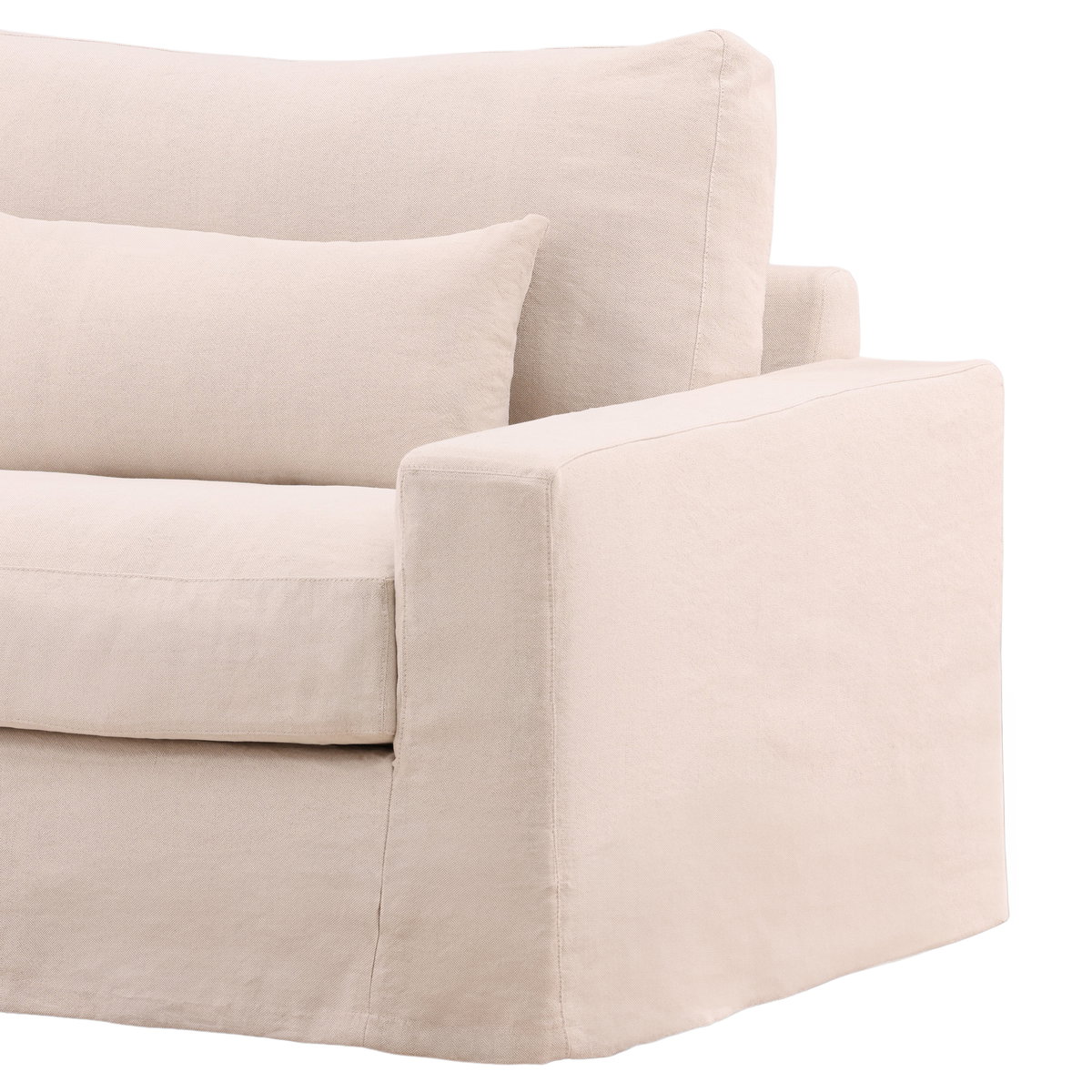 Sylvie Sofa Chair Slipcover Natural, Sofas & Sectional by Dovetail, 50.5" width x 33.5" height x 39.75" depth View 7