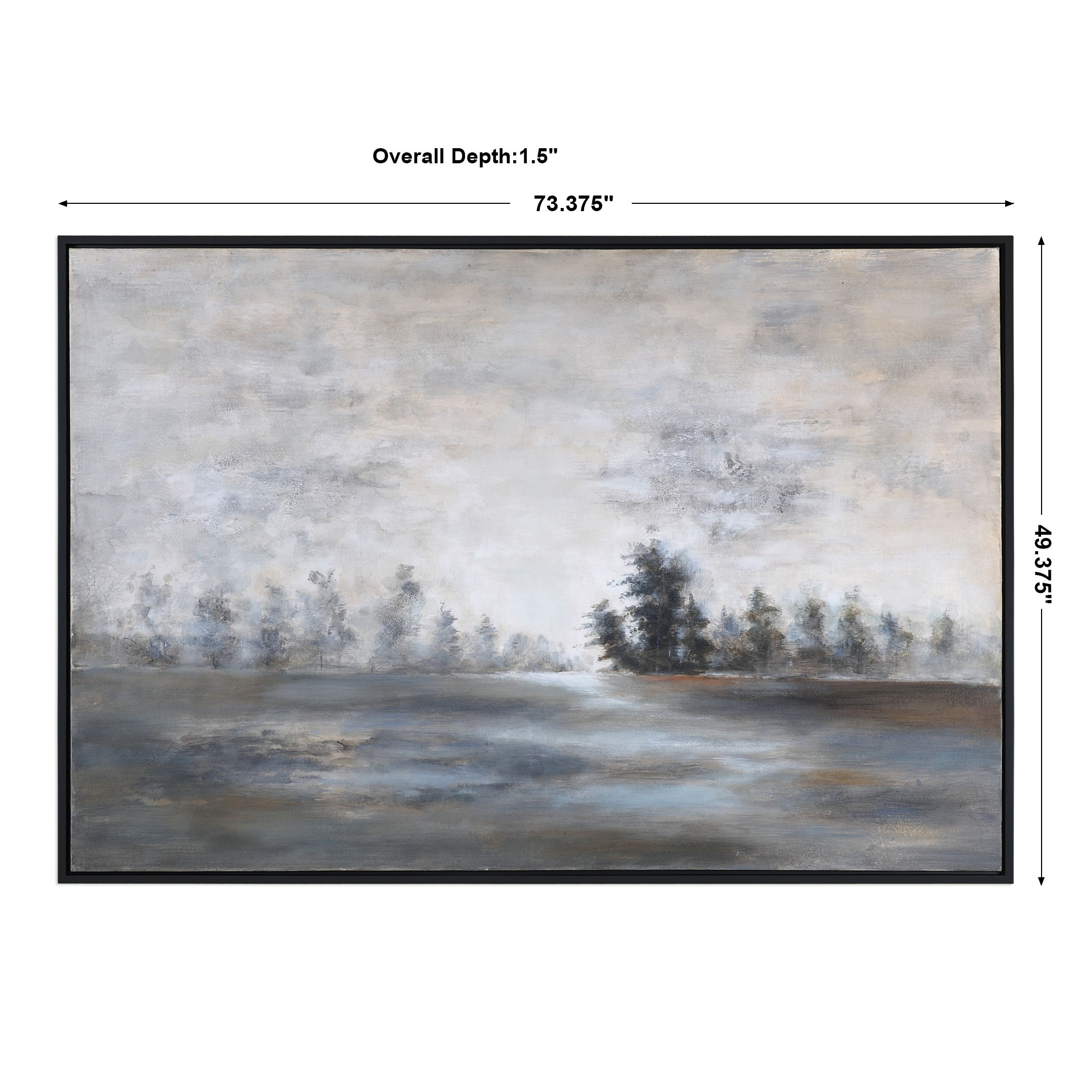 Evening Mist Landscape Art, Painting by Uttermost, 73.37" width x 49.37" height x 1.5" depth View 3