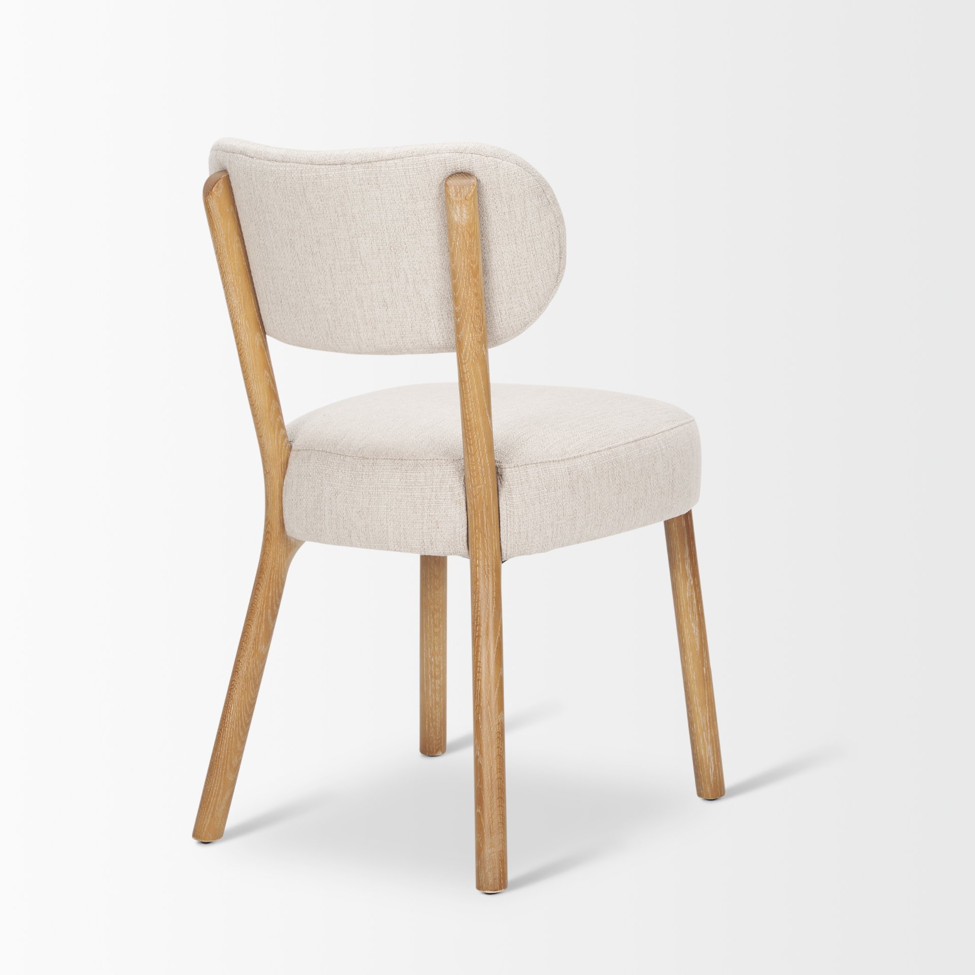 Owen Dining Chair with Medium Brown Wood and Beige Fabric large image 
