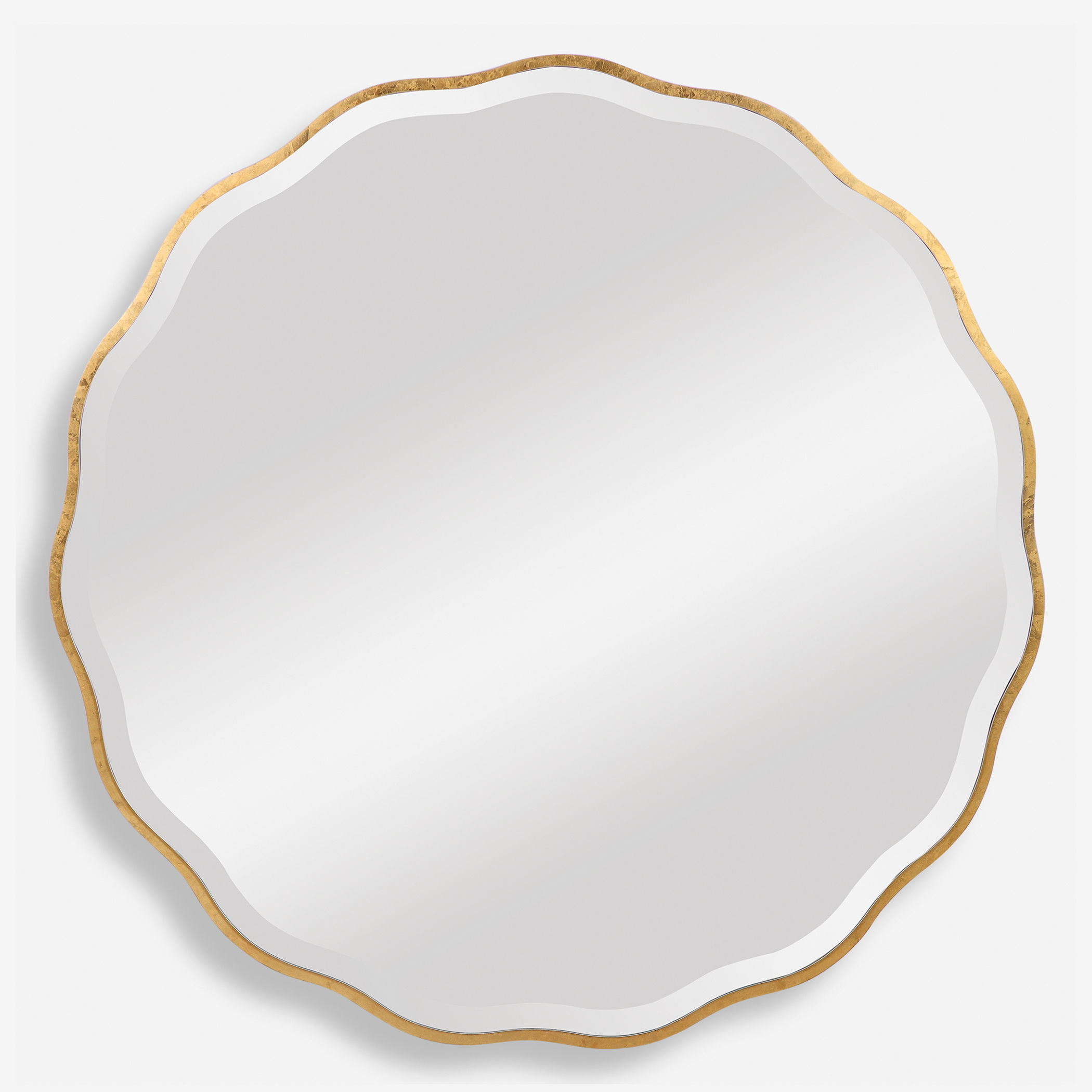 Aneta Gold Round Mirror large image 