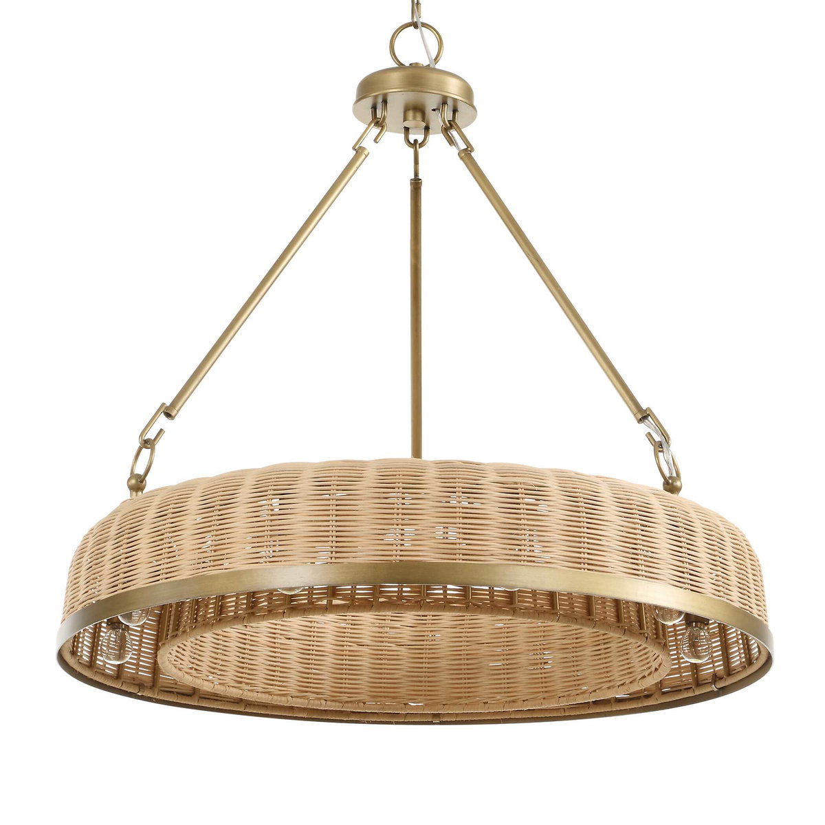 Ladakh 9 Light Round Wicker Pendant, by Uttermost, 28" width x 27" height x 28" diameter View 5