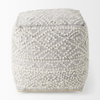 Farida 6.0L x 16.0W x 16.0H Light Gray Wool and Polyester Patterned Pouf, Ottoman by Mercana, 16" length x 16" width x 16" height thumbnail 4