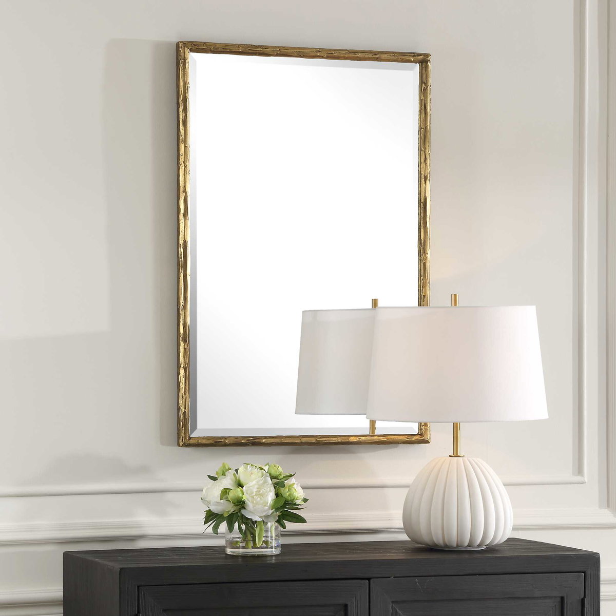 Sutton Gold Vanity Mirror, by Uttermost, 2'0.25" width x 3'0.12" height x 1.37" depth View 4