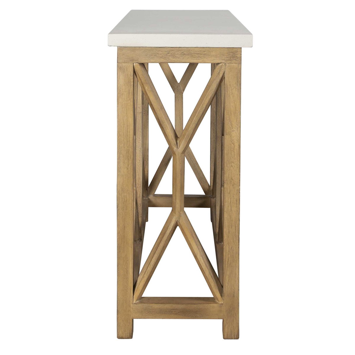 Catali Ivory Stone Console Table, by Uttermost, 41" width x 30" height x 14" depth View 6