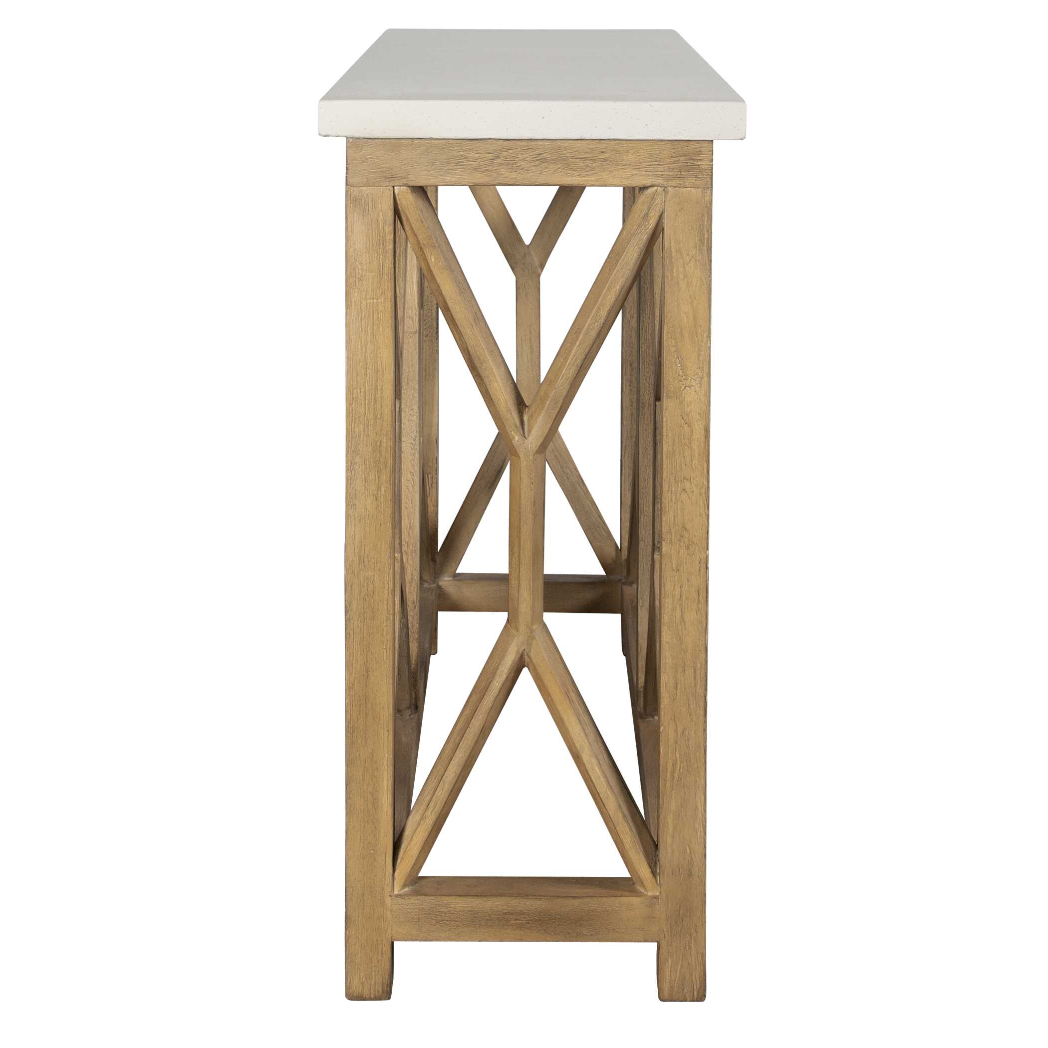 Catali Ivory Stone Console Table large image 