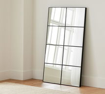 Online Designer Bedroom Paned Mirror Black 36"x62" Floor