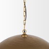 Karina 36' Round Brass-tone Hammered Metal Dome Pendant Light, by Mercana, 39" length x 39" width x 23" height thumbnail 6