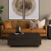 Hayden Dark Brown Wood Square Coffee Table, by Mercana, 48" length x 48" width x 16" height thumbnail 2