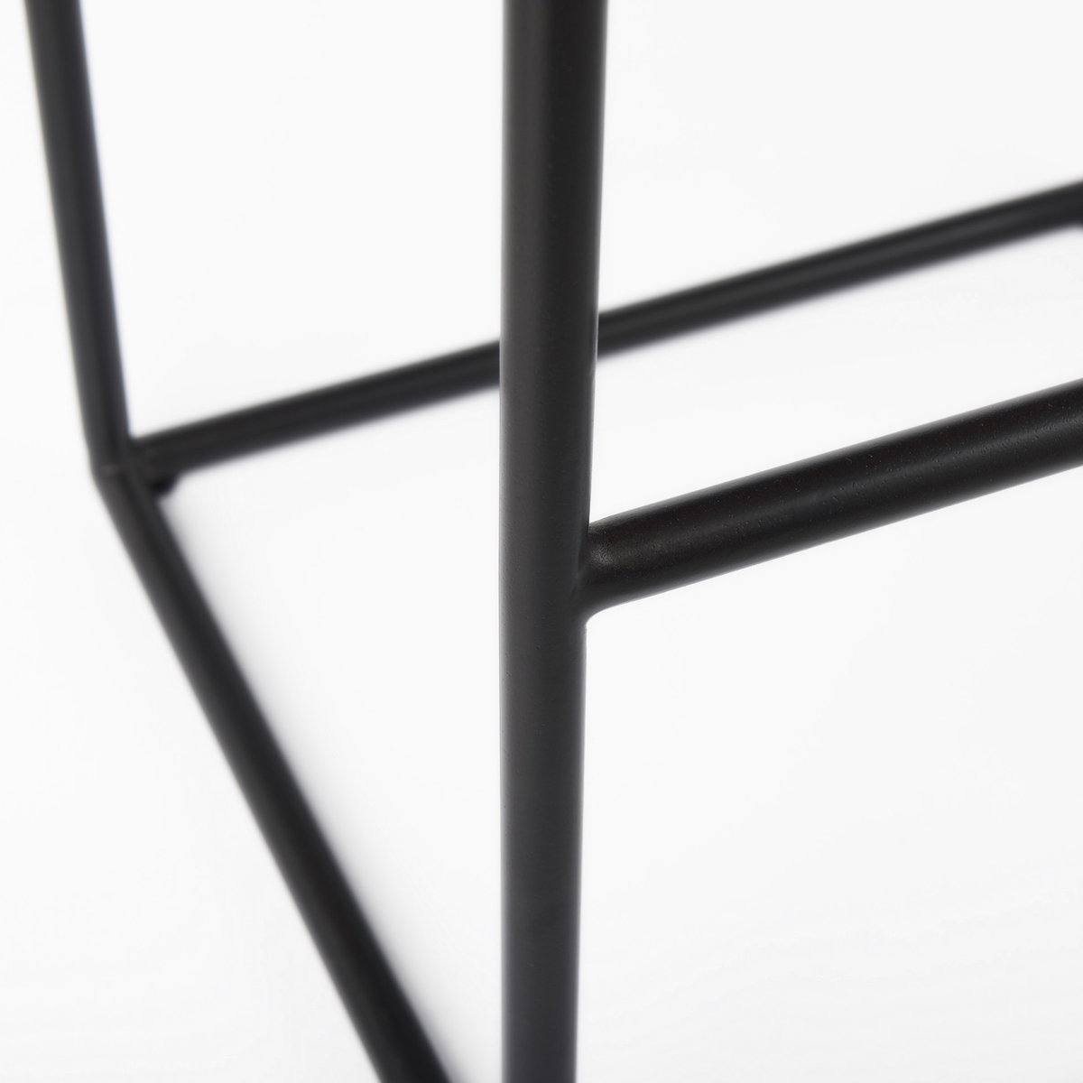 Clarissa 18.0L x 16.0W x 30.25H Dark Brown Woven Leather Seat with Black Metal Frame Bar Stool, Counter & Bar Stool by Mercana, 18" length x 16" width x 30" height View 10