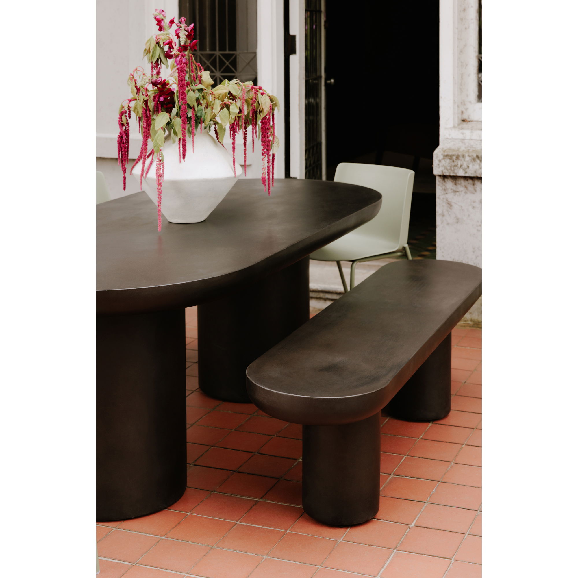 Rocca Bench Black, Benche by Moe's Home, 68" width x 18.5" height x 15.75" depth View 5