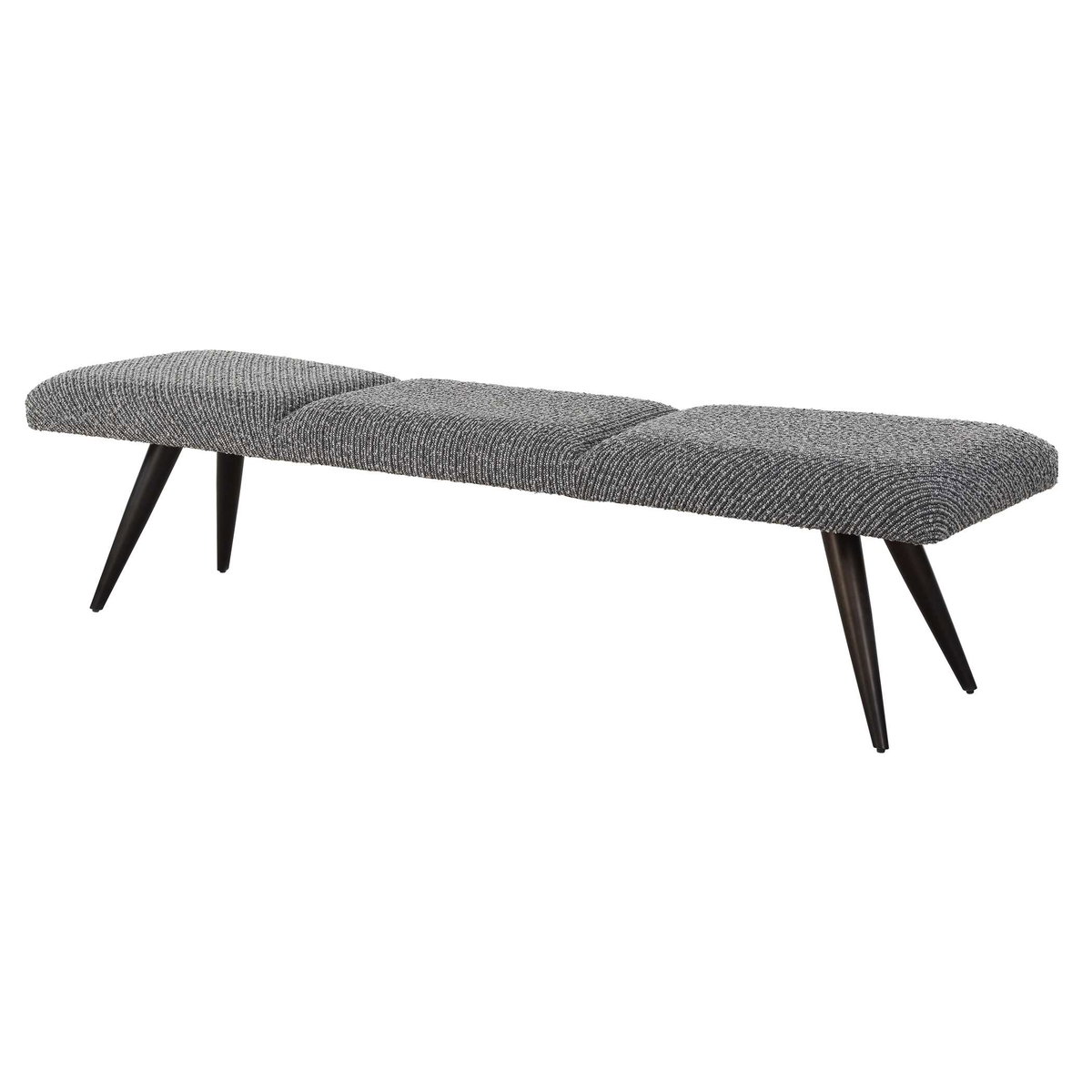 Bowtie Charcoal Fabric Bench, Benche by Uttermost, 72.5" width x 18" height x 20" depth View 8