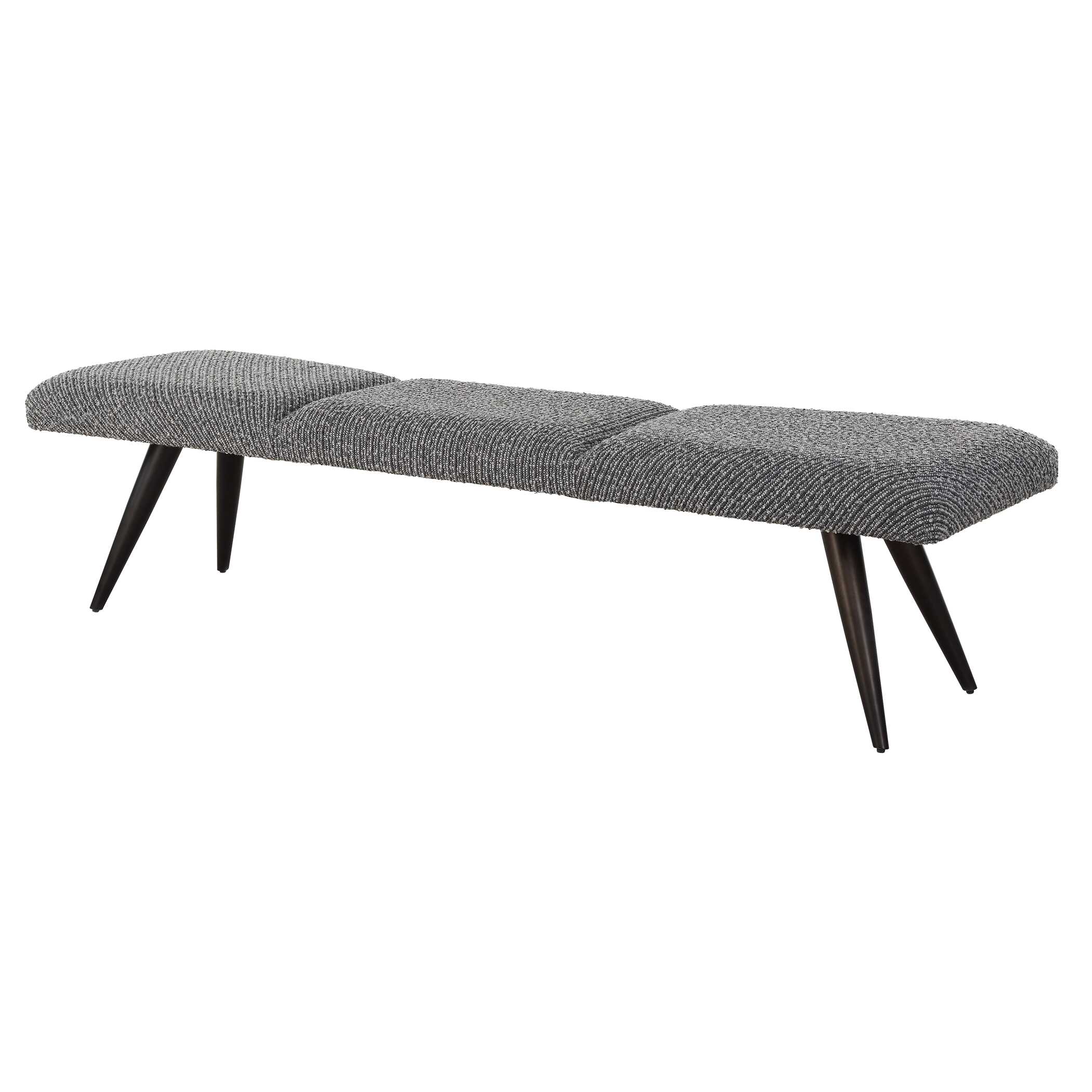 Bowtie Charcoal Fabric Bench, Furniture by Uttermost, 72.5" width x 18" height x 20" depth View 8