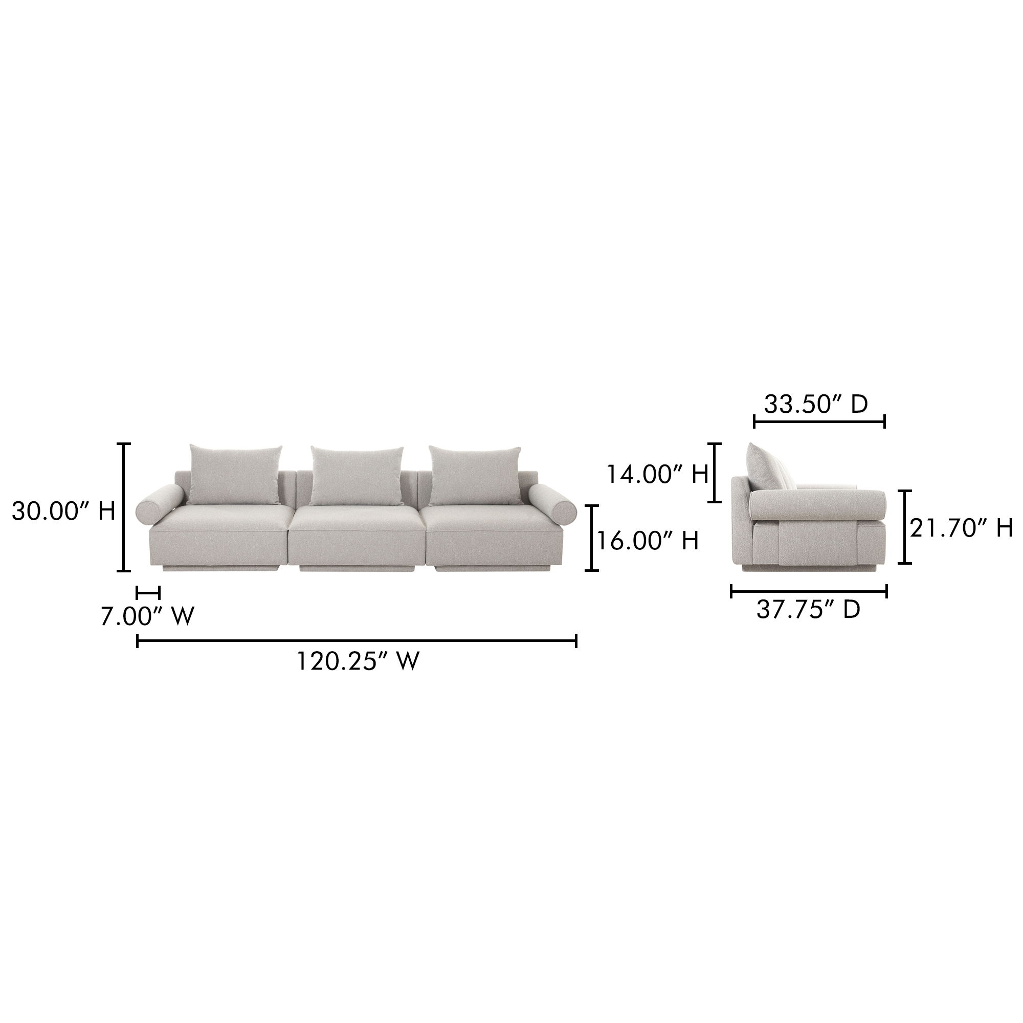 Rosello Modular Sofa Light Grey large image 