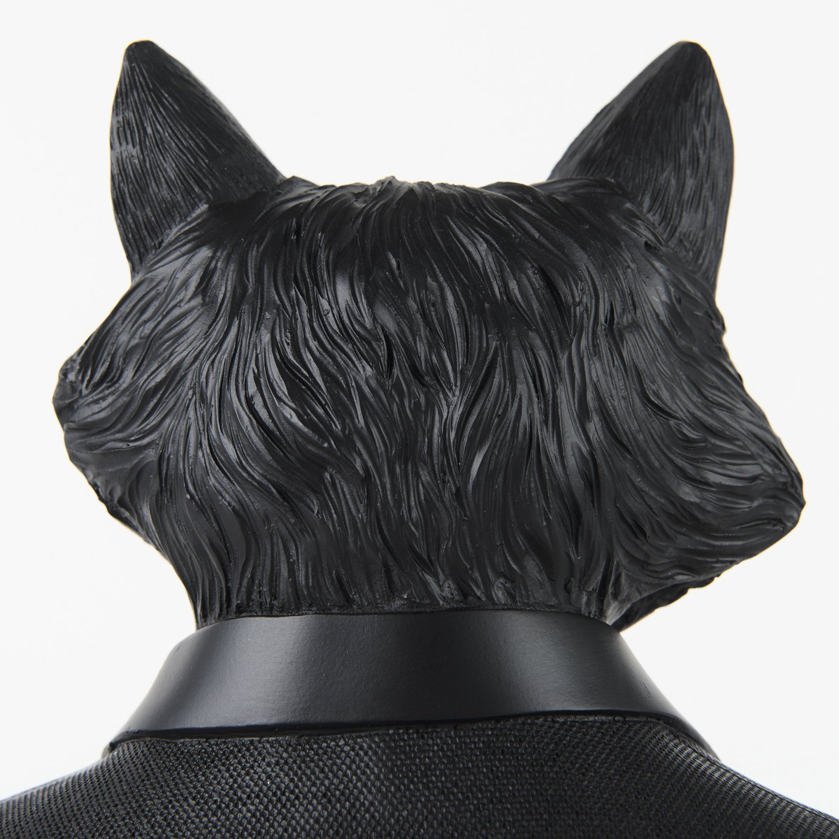 Murray 13H Black Painted Resin Fox in a Suit Bust, Decorative Object by Mercana, 6" length x 4.5" width x 13" height View 7