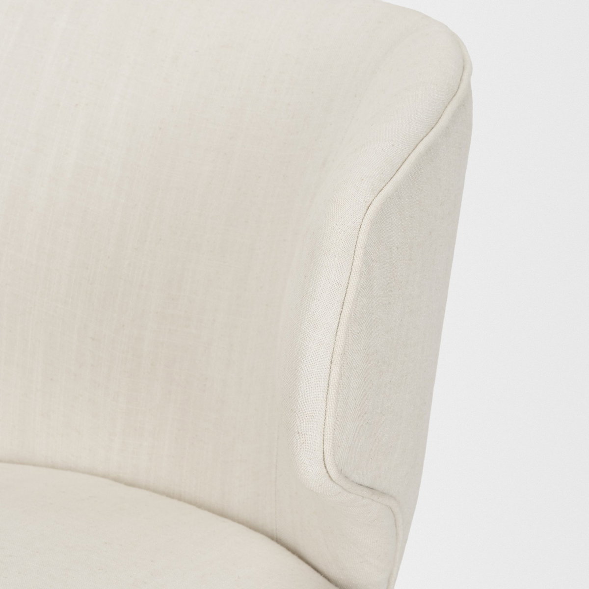 Niles Wingback Dining Side Chair | Cream Fabric with Dark Brown Wooden, Dining Chair by Mercana, 22.5" length x 24.5" width x 32" height View 11
