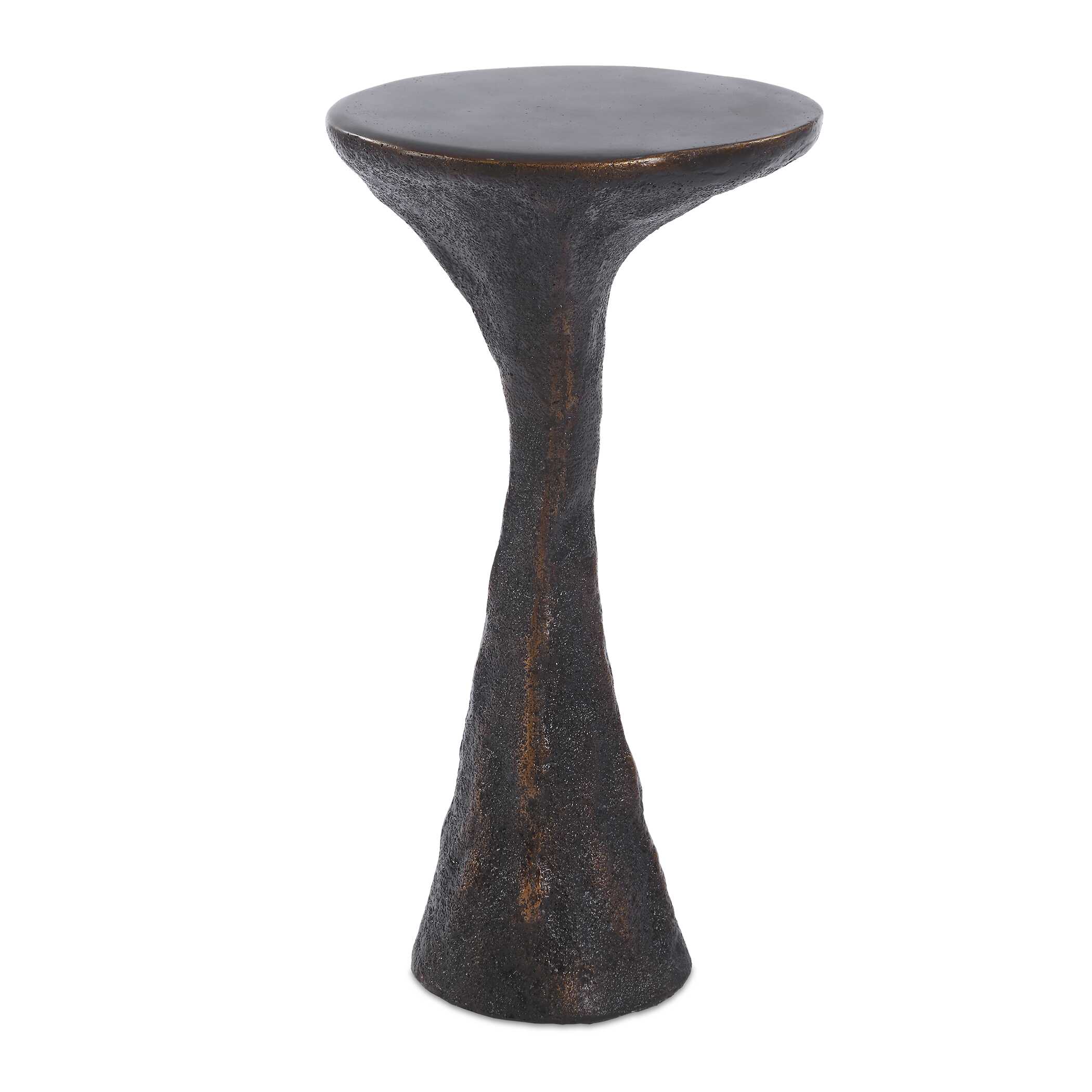 Milan Outdoor Dark Bronze Drink Table, Furniture by Uttermost, 11.75" width x 22" height x 10.75" depth View 1