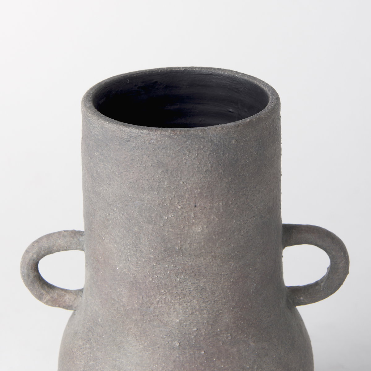 Armani 10.4H Brown-Gray Double Ear Ceramic Vase, by Mercana, 8.07" length x 6.3" width x 10.43" height View 9