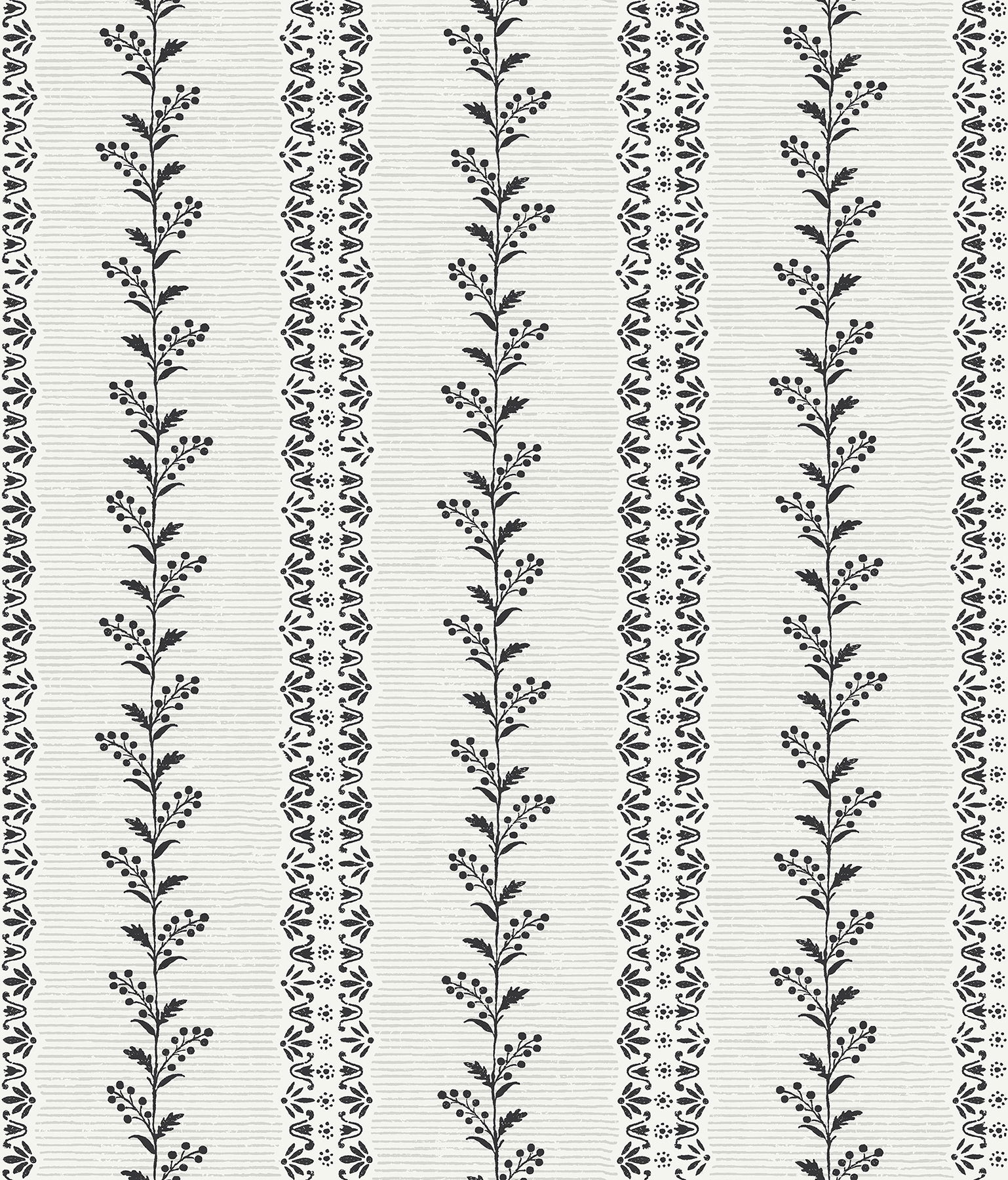 Everleigh White & Black Wallpaper, by York Wall, 33' length x 1'8.5" width x 0.02" depth View 1
